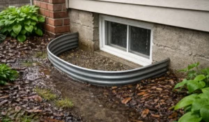 Rodents move in near flooded basement window during heavy spring rain in Evergreen Park.